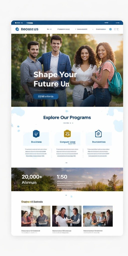 Higher education website design example
